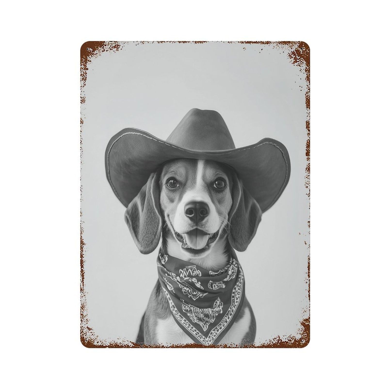 xiaoxiaoshen Beagle Cowgirl Art Print Wall Decor Art Metal Tin Poster Modern Home Decor Art Home Bar Shop Decorations Vintage Sign 40x30cm