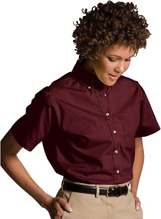 Edwards Garment Womens Button Down Collar Poplin Shirt