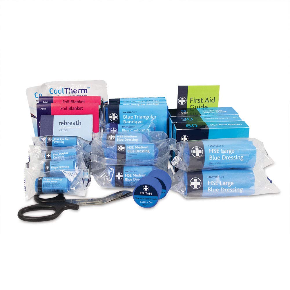 Reliance Medical Medium Catering First Aid Kit Refill - Essential Supplies for Workplace, Compliance and Safety, Includes Dressings, Plasters, Workplace Injuries First Aid Supplies