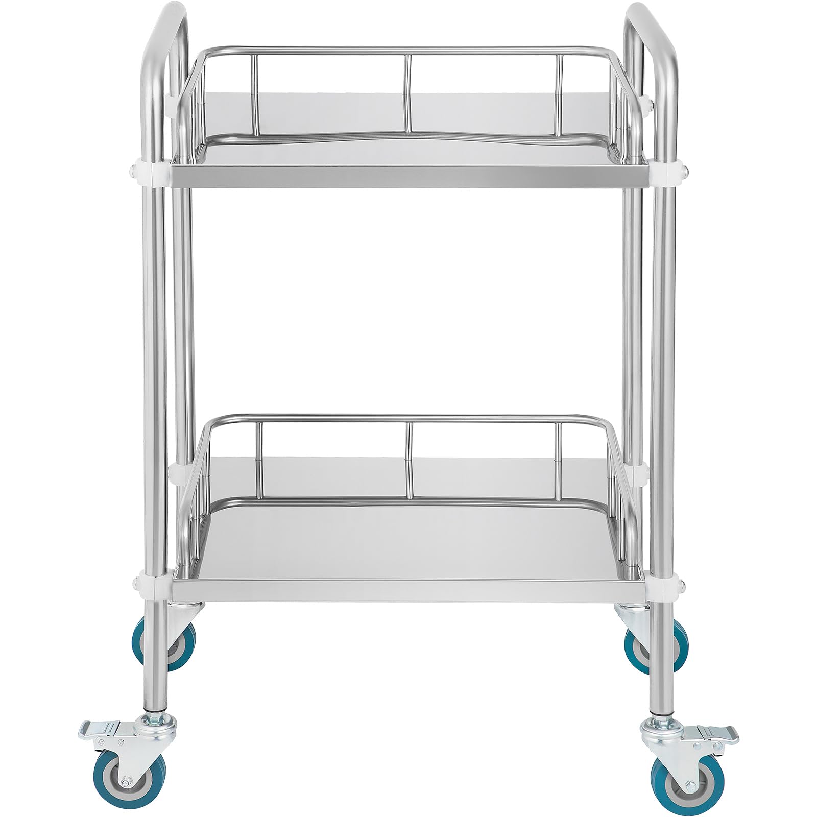 Happybuy Lab Rolling Cart, 2-Shelf Stainless Steel, for Clinic & More, 15.16