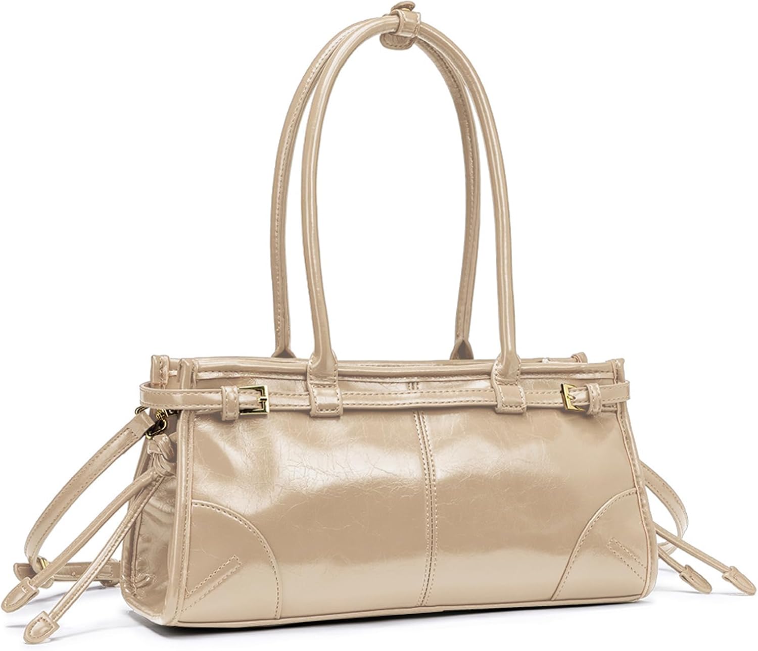 NEWBELLA Women's PU Leather Clutch Purse - Convertible Top Handle Shoulder Bag for Work Evening - Image 4