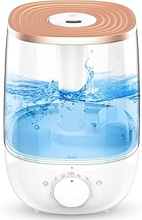 HLS 3.5L Cool Mist Humidifiers for Home Women,Top Fill Ultrasonic Air Humidifier for Bedroom 23dB Quiet Waterless Auto-Off,41 Hours Air Vaporizer Humidifier with 2 Mist Model for Office Large room