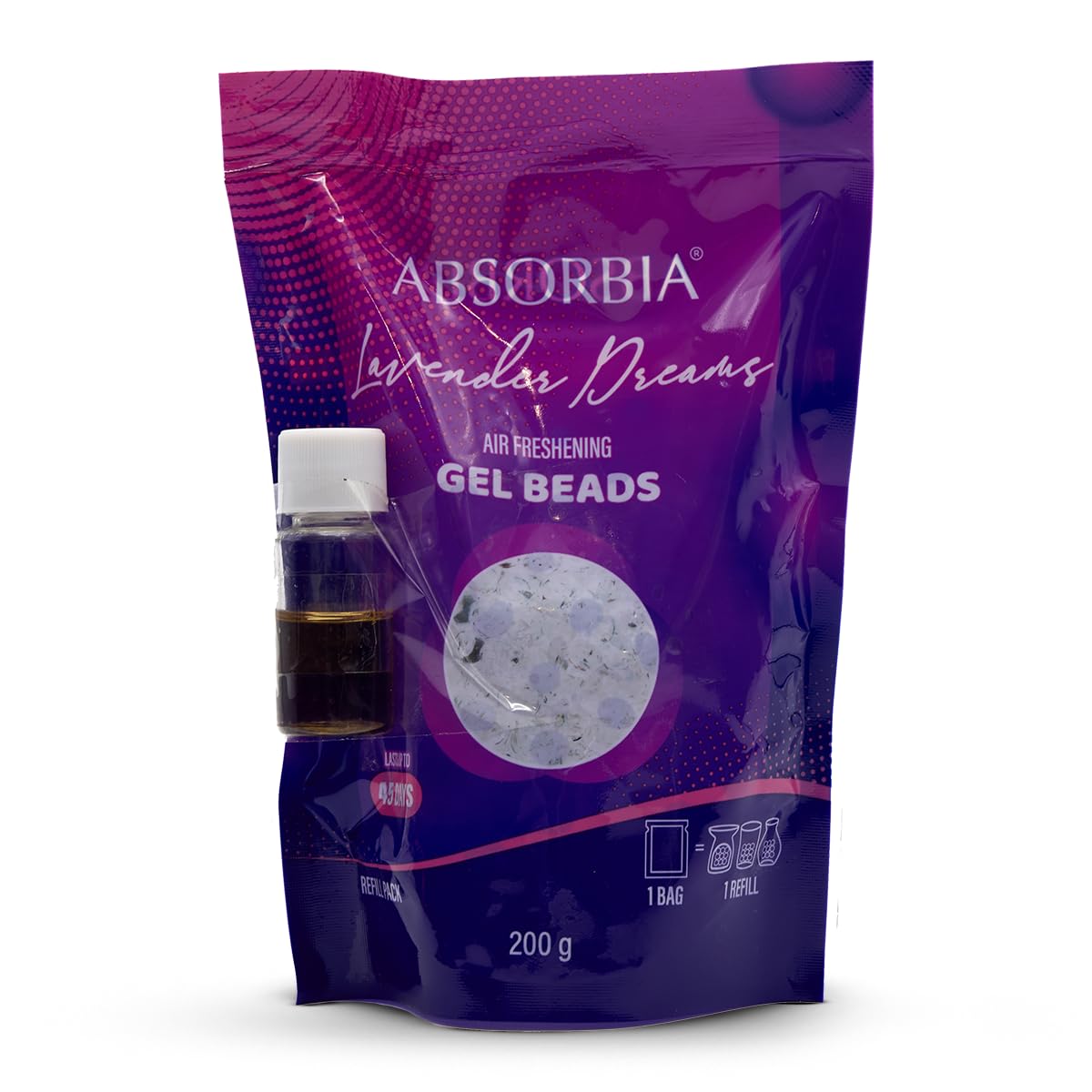Absorbia Lavender Dreams Gel Beads Air Freshener - 200g with 8 ml refill fragrance Enjoy 45 Days of Tranquil Fragrance Renewal for office Room and Home… (B0CNTMJRW4) Amazon Price History, Amazon Price Tracker