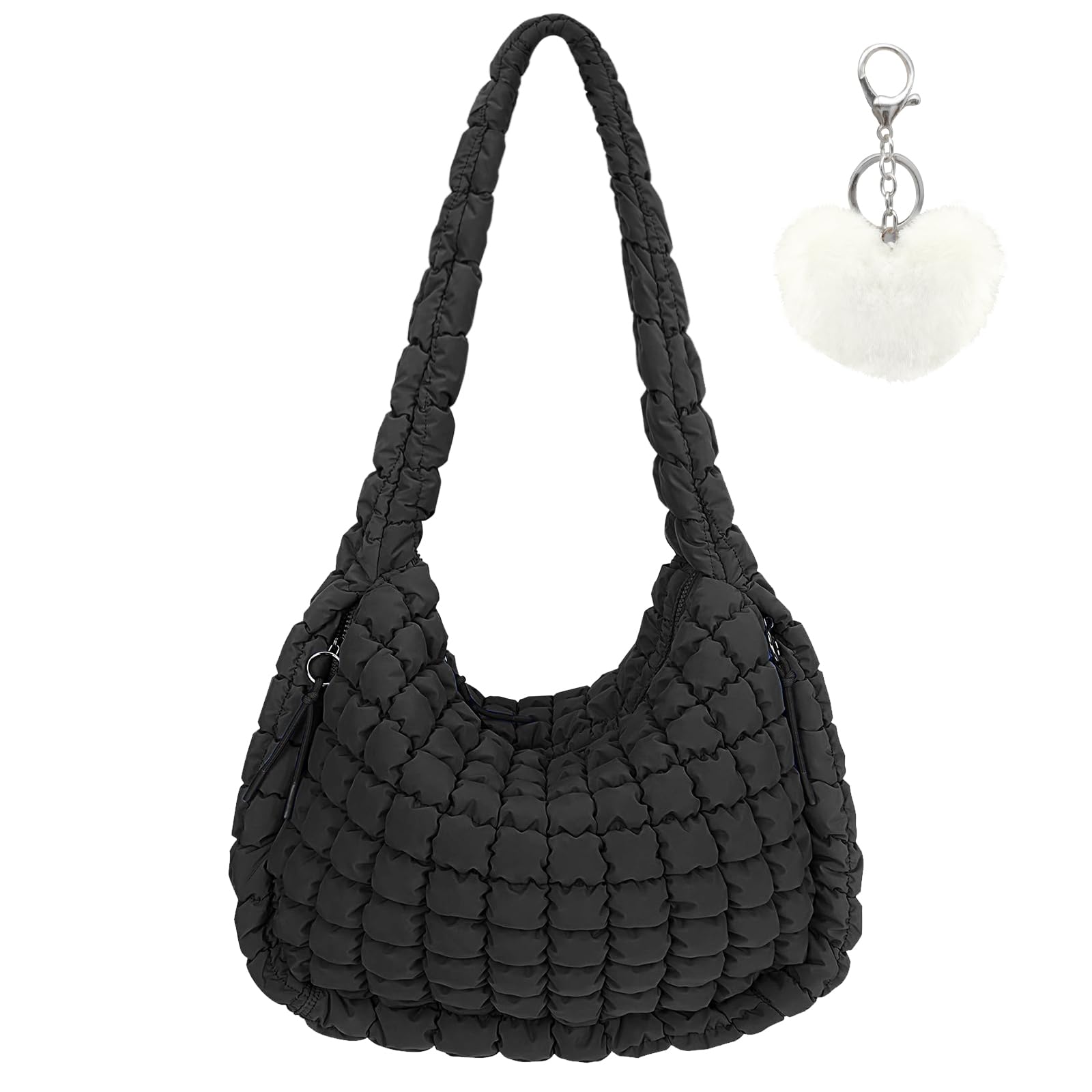 JHhomezeit Large Quilted Tote Bag Crossbody Puffer Tote Bags for Women Quilted Hobo Bags Carryall Shoulder Bubble Bag | Puffer, Tote Bags, Carryall,