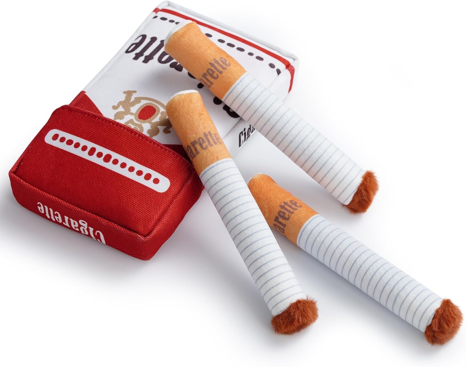 Sobeta Giggle Cigarette Dog Toy, Squeaky Dog Toy, Funny Cigarette Shaped Plush Dog Self Play Toy, Interactive Toy for Small, Medium and Large Dogs