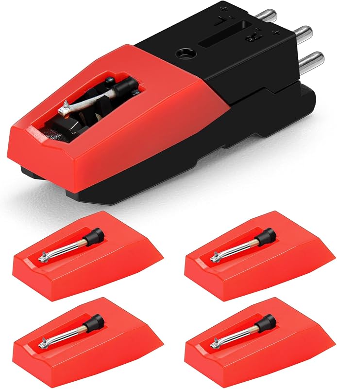 Record Player Cartridge with Stylus, Turntable Needle Replacement | Universal record player cartridge with stylus for smooth tracking and clear sound reproduction.