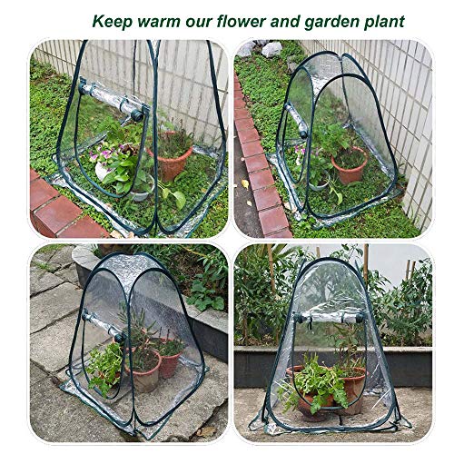 porayhut Pop Up Greenhouse Cover Flower House Mini Gardening Plant Flower Sunshine Room Room,Backyard PVC Greenhouse Cover for Cold Frost Protector Gardening Plants (Small) - Thumbnail 4