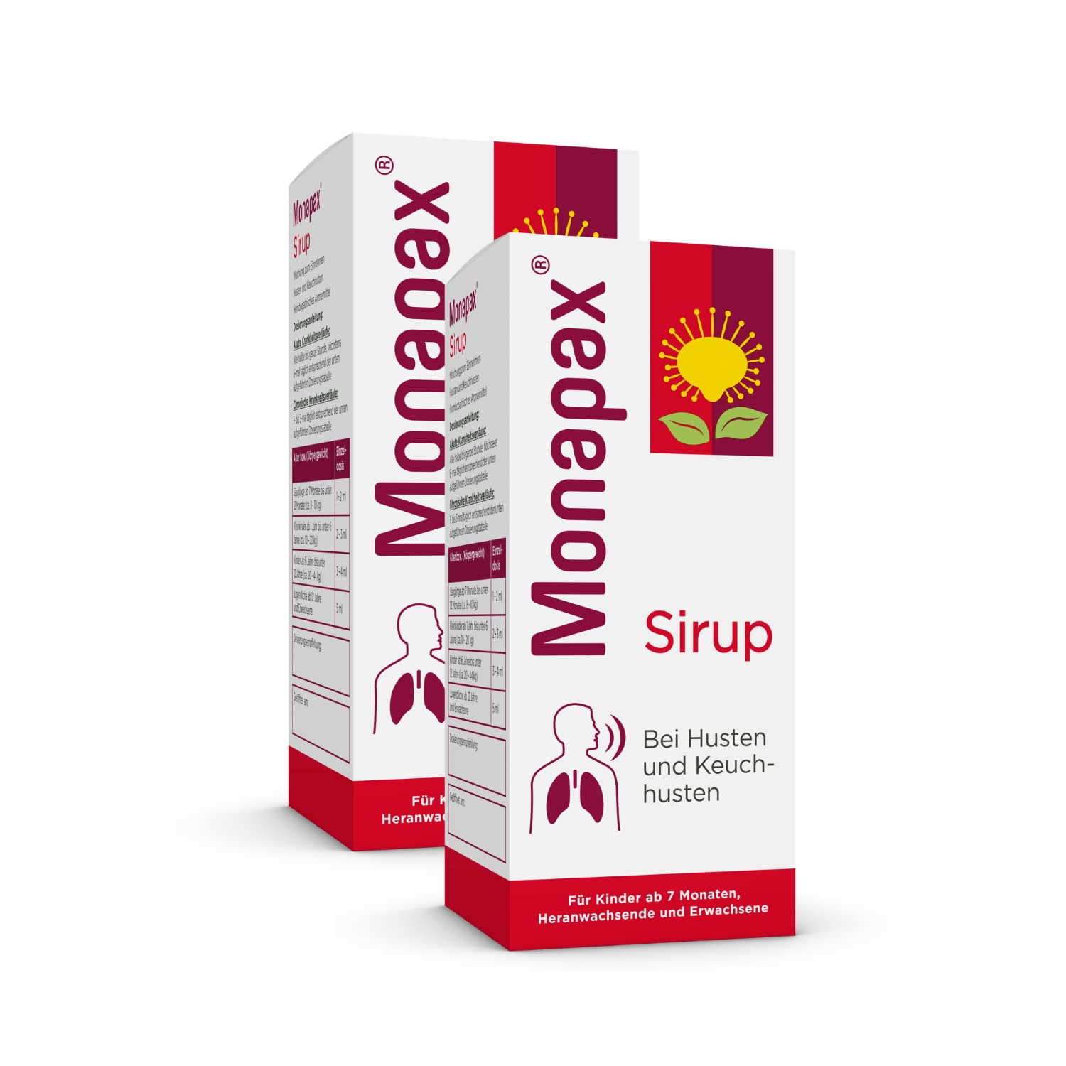 Monapax® Sirup | gegen Reizhusten | pflanzlich, ab 7 Monaten | 2x 250 ml