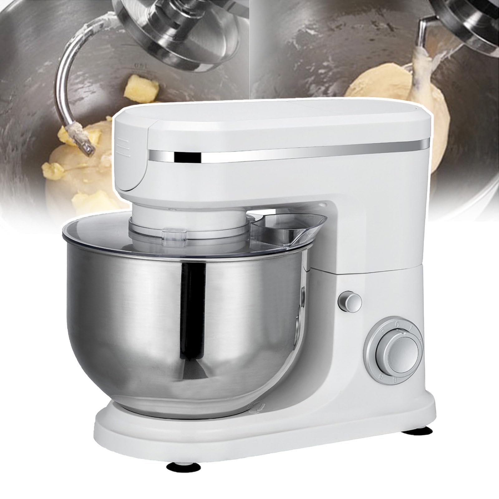 Impastatrice da Cucina, Impastatrice, Impastatrice per Crema per Dolci, Impastatrice da Cucina con Ciotola in Acciaio Inossidabile da 6 Litri, Impastatrice, con Frusta Piatta
