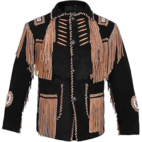 MATARTS Men's Suede Leather Cowboy Jacket Cover