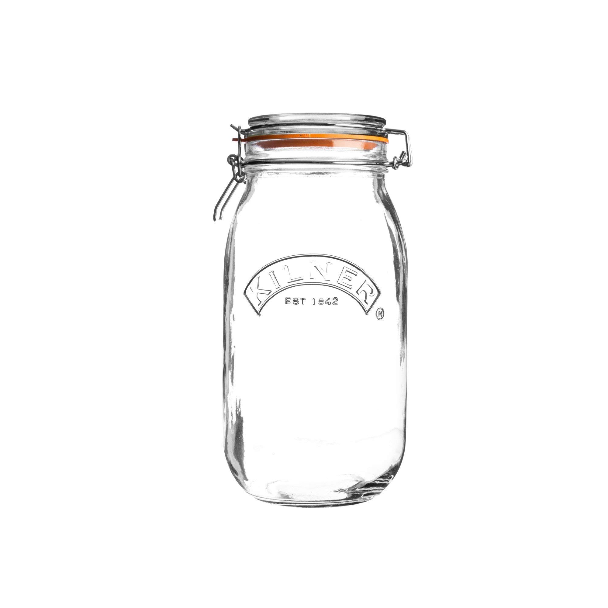 Kilner Clip Top Jar 1.5 Litre (1500ml) Airtight Glass Storage Jar for Preserving Fruits Vegetables Coffee Tea Rice Flour Nuts Pasta