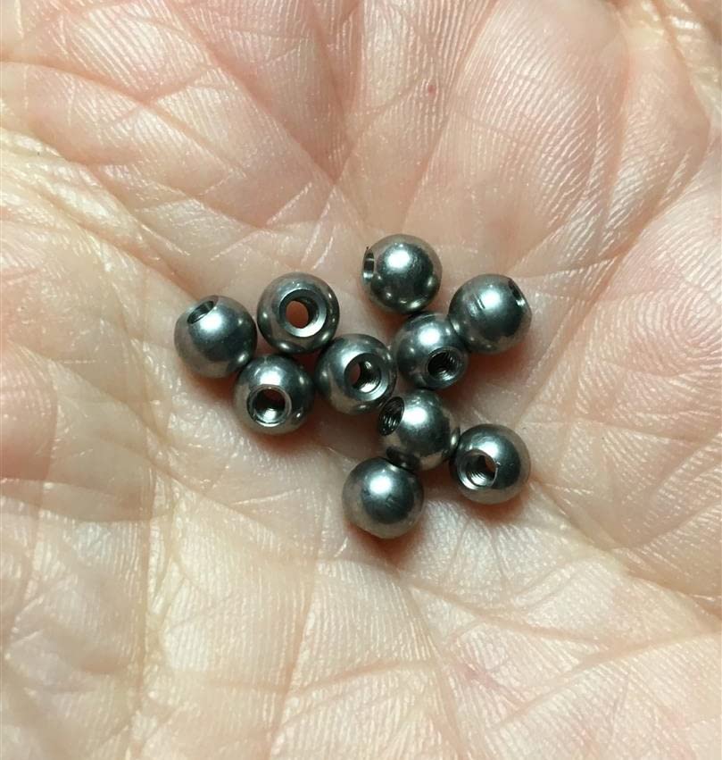 M00031-10 MOREZMORE 10pc Threaded Balls 5mm M2 for Ball Socket Stop Motion Puppet Armature Full-Threaded Humanly Posable Armature Parts HPA FSB