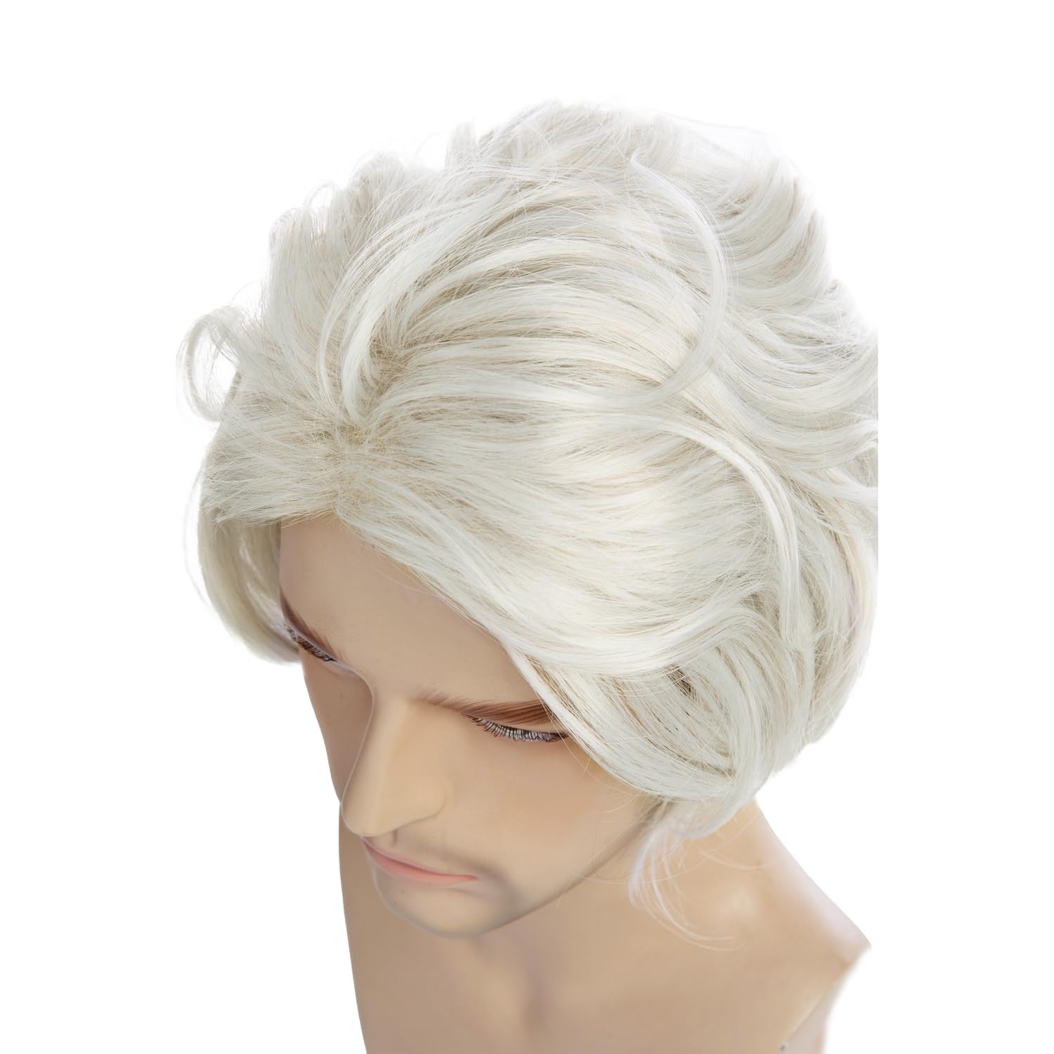 Short Silver White Cosplay Wig - Fluffy Anime Style Hair For Halloween & Costumes