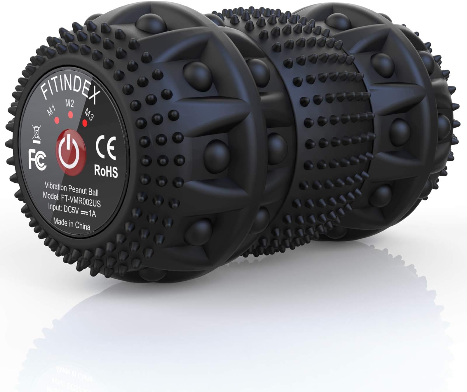FITINDEX Workout Home Gym Ball, Gym Ball 4-Speed Intensity, Fitness Yoga Roller Ball Rechargeable for Home or Gym