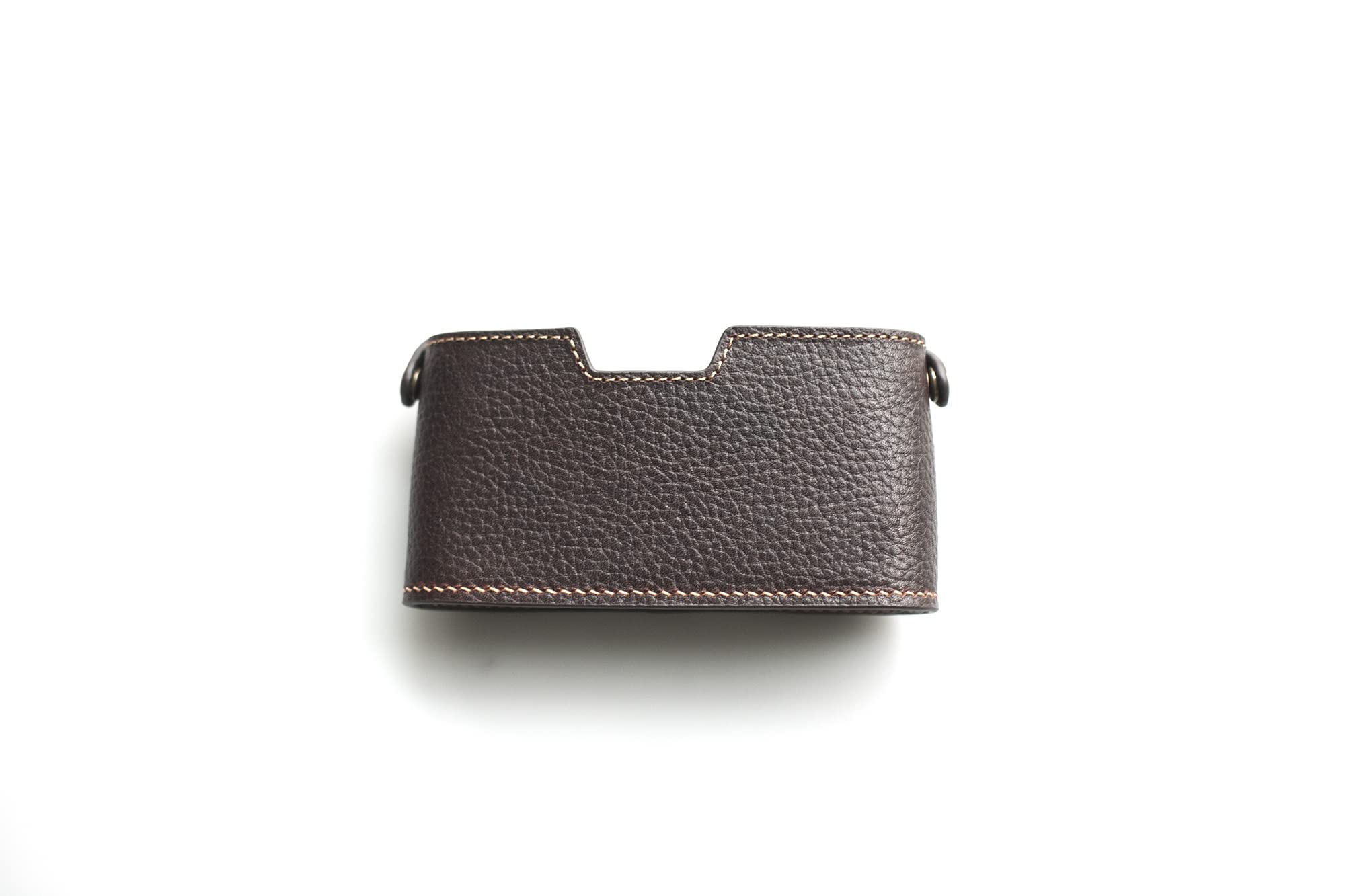 étui d'appareil photo en cuir brun - Hauteur 11,5 cm Longueur 14,5 cm