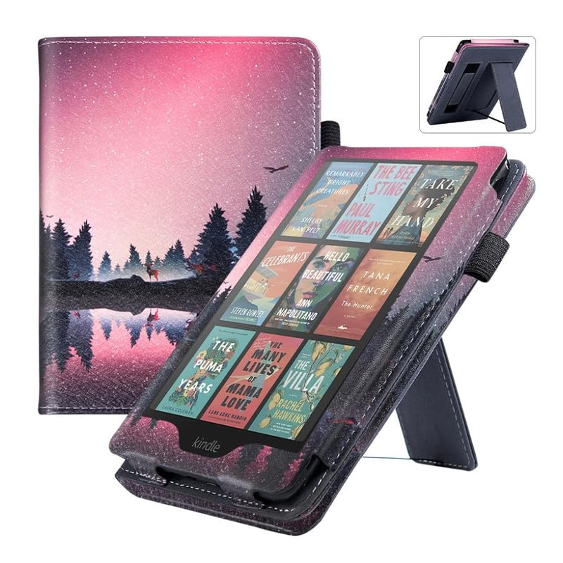 Generic PU Leather Smart Flip Protective Case Cover | Compatible with 12th Generation Kindle Paperwhite E-Readers | Slim Lightweight Design with Auto Sleep/Wake and Hand Strap-image-2