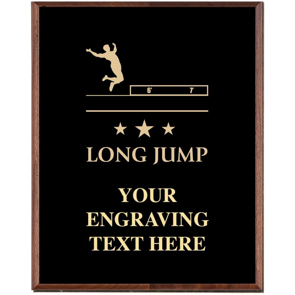 Track and Field Plaques, Custom Engraved Long Jump Track & Field Trophy Plaque Award, Great Customizable Long Jump Event Awards Prime