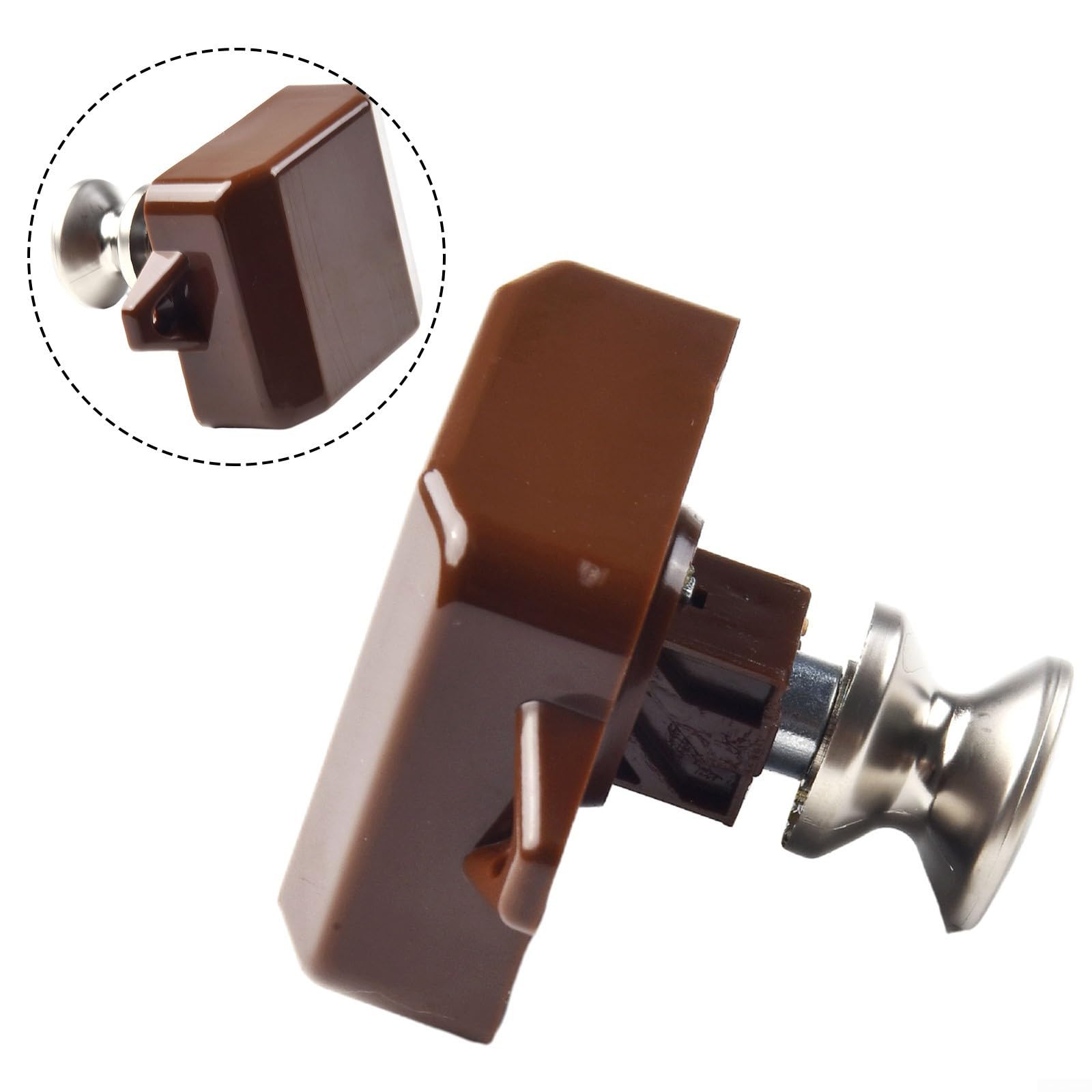 Pomello a pulsante per serratura dell'armadio, per camper, roulotte, camper, yacht, cassetti, mobili con placcatura in nichel perlato, 14-22 mm