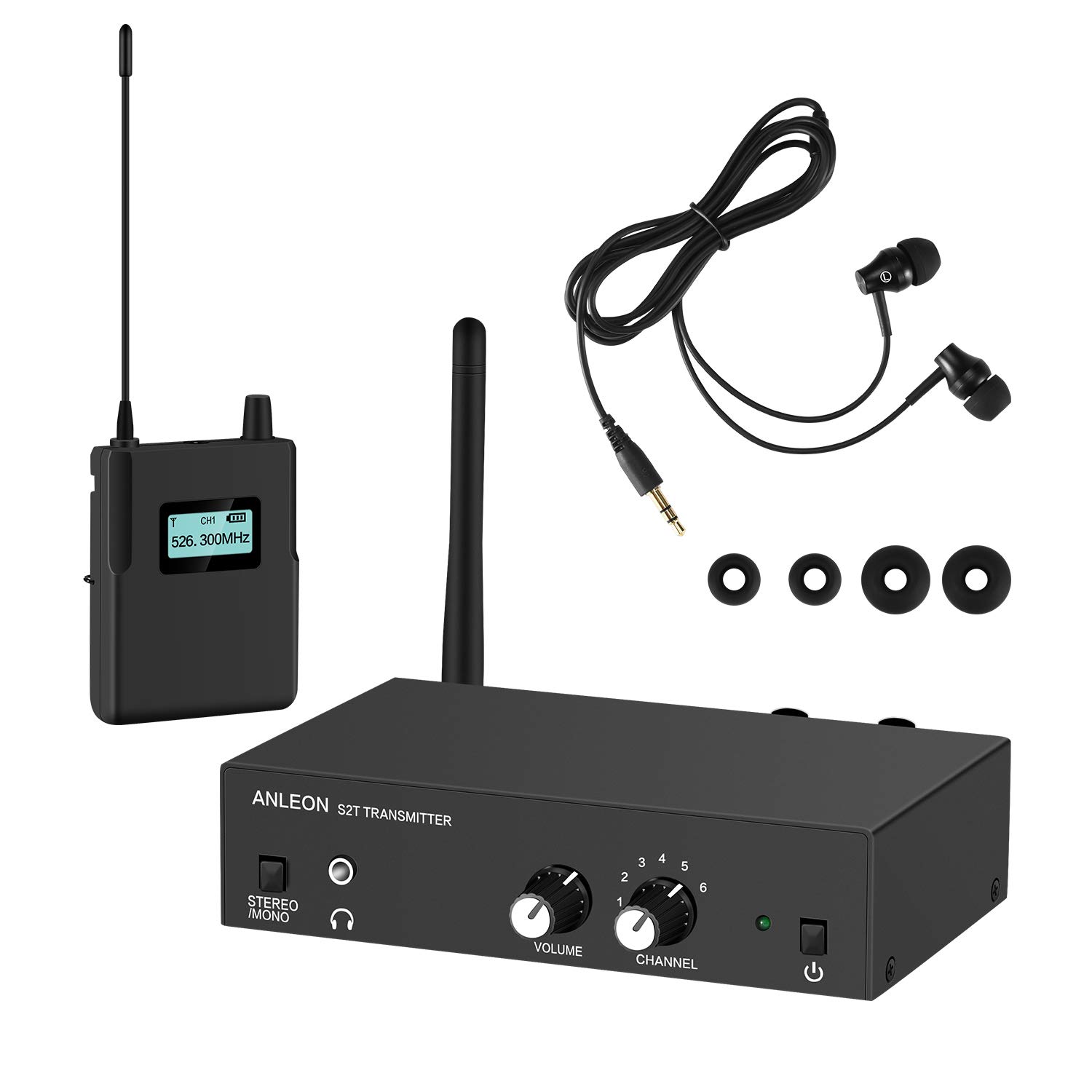 ANLEON S2 Receiver - 526-535MHz UHF Stereo Wireless System For Mics, High S/N Ratio, Wide 518-554MHz Range