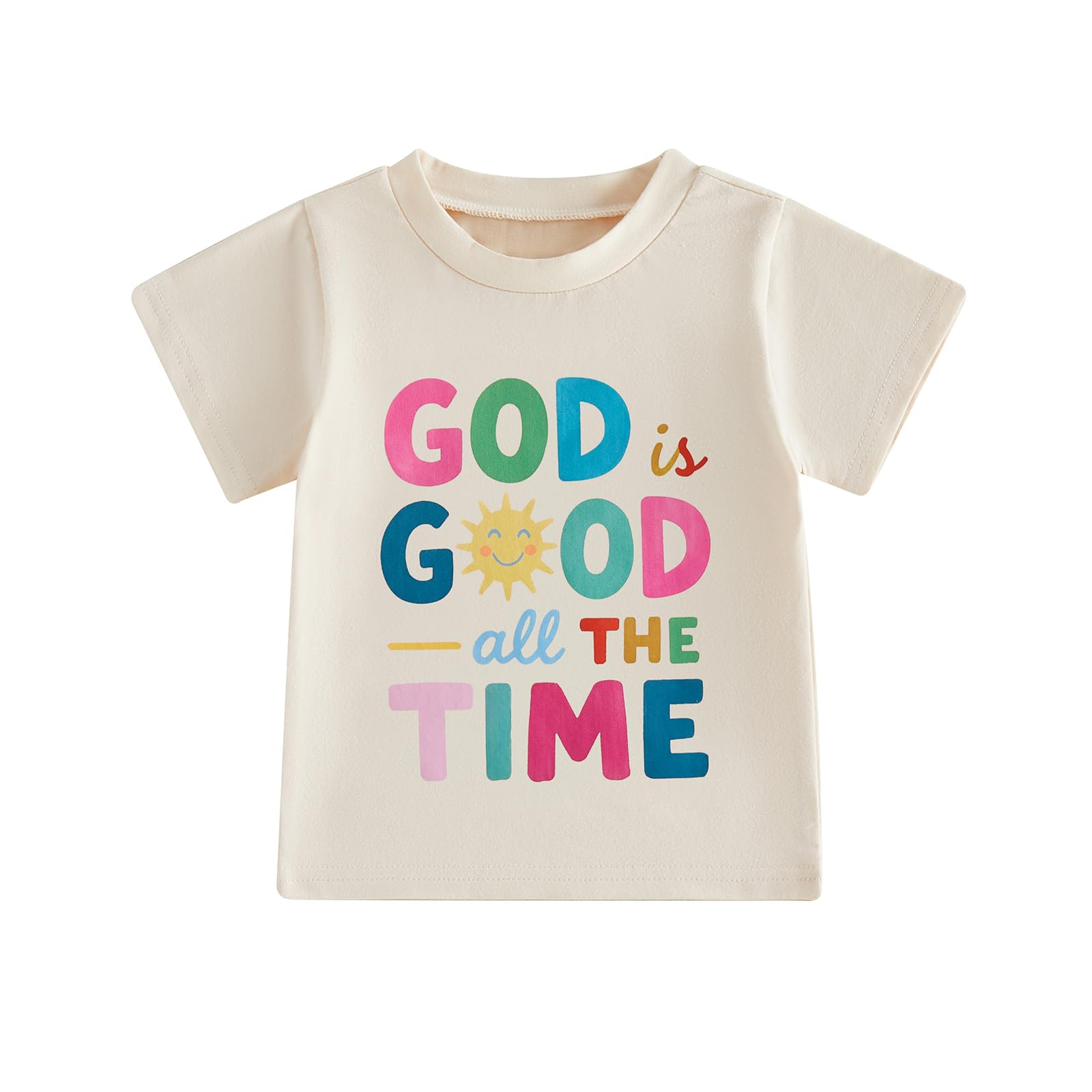 Toddler Baby Boy Girl Summer Clothes God is Good All The Time Christian Jesus Sun T-Shirt Casual Top