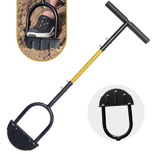 Bordeadora manual de césped de 38 pulgadas Bordeadora de hierba de media luna con mango largo estilo T, herramienta de borde de escalón de