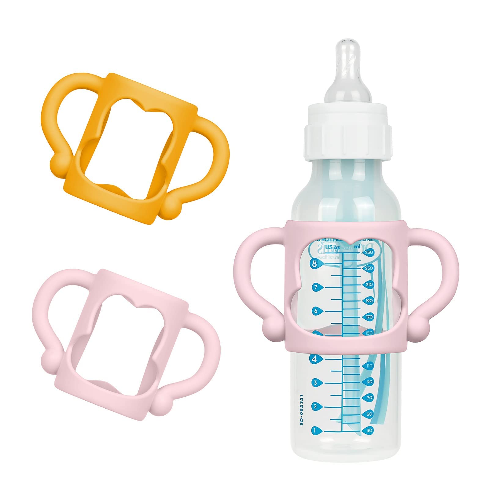 Aolso Silicone Baby Bottle Handles, 2PCS Bottle Handles for Dr Brown Narrow Bottles, Easy Grip Handles to Hold Baby Bottle, Easy Carry Handle
