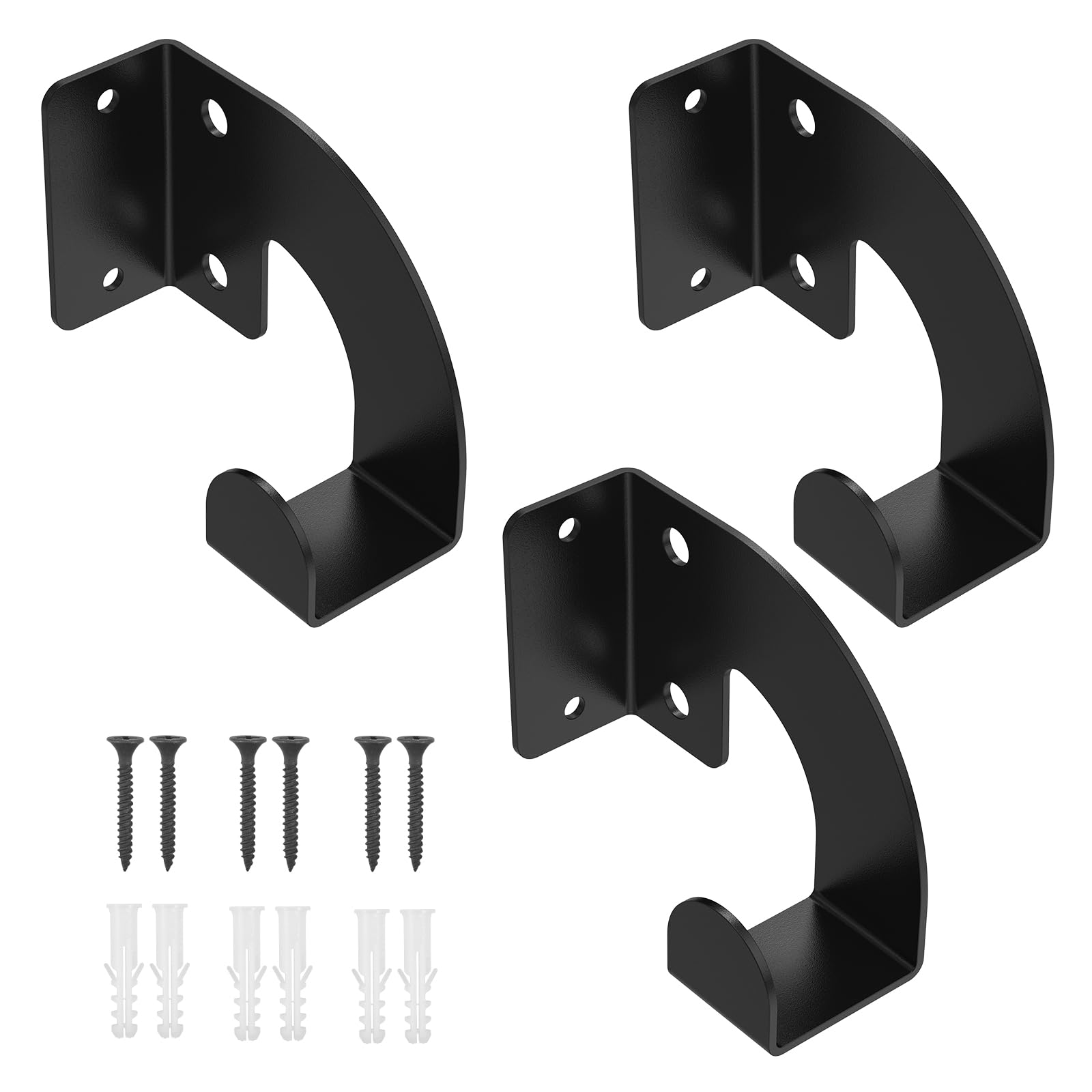 Anihet 3Pcs Chainsaw Holders,Wall Mount Heavy Duty Storage Hooks Vertical Horizontal Installation, Chainsaw Hanger for Garage Workshop Yard Tools Storageβ, Black