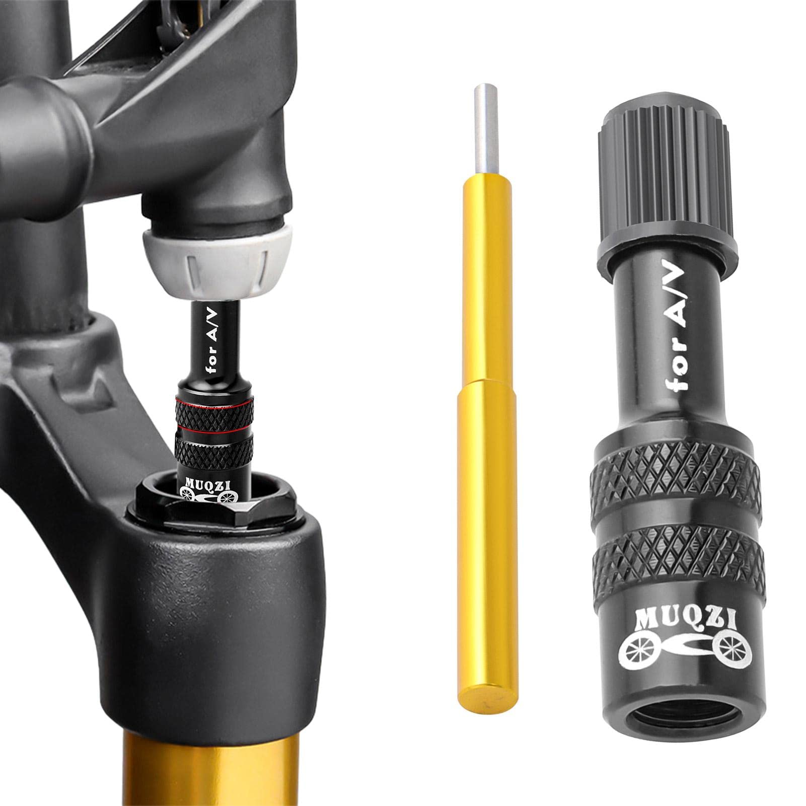 Adattatore Valvola Forcella Bici Pompa Ammortizzatore Convertitore Ugello per Pneumatici