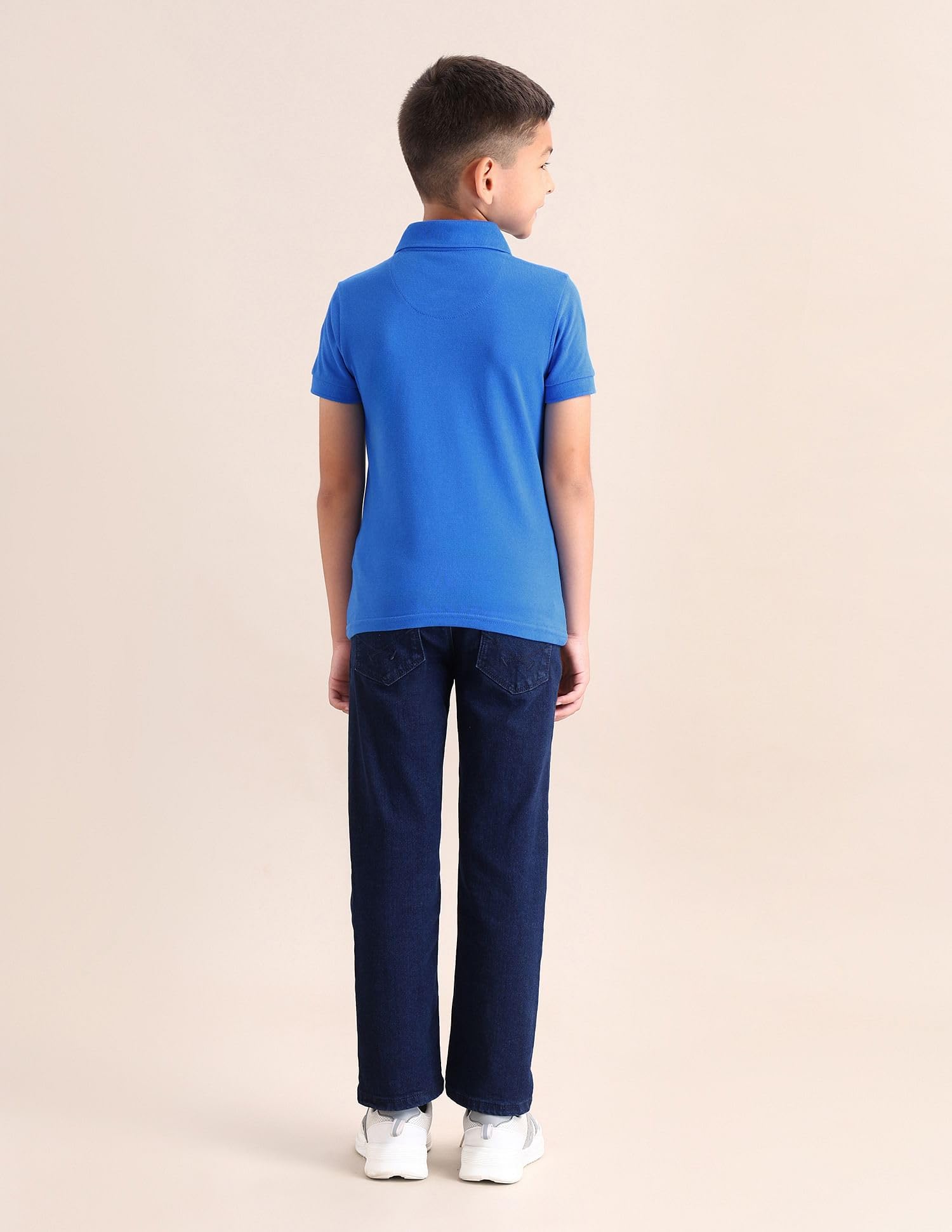 U.S. POLO ASSN. Kids Regular fit Cotton Solid Short Sleeves Polo Collar T-Shirts (UKTSHON0426_Blue_12M) 3