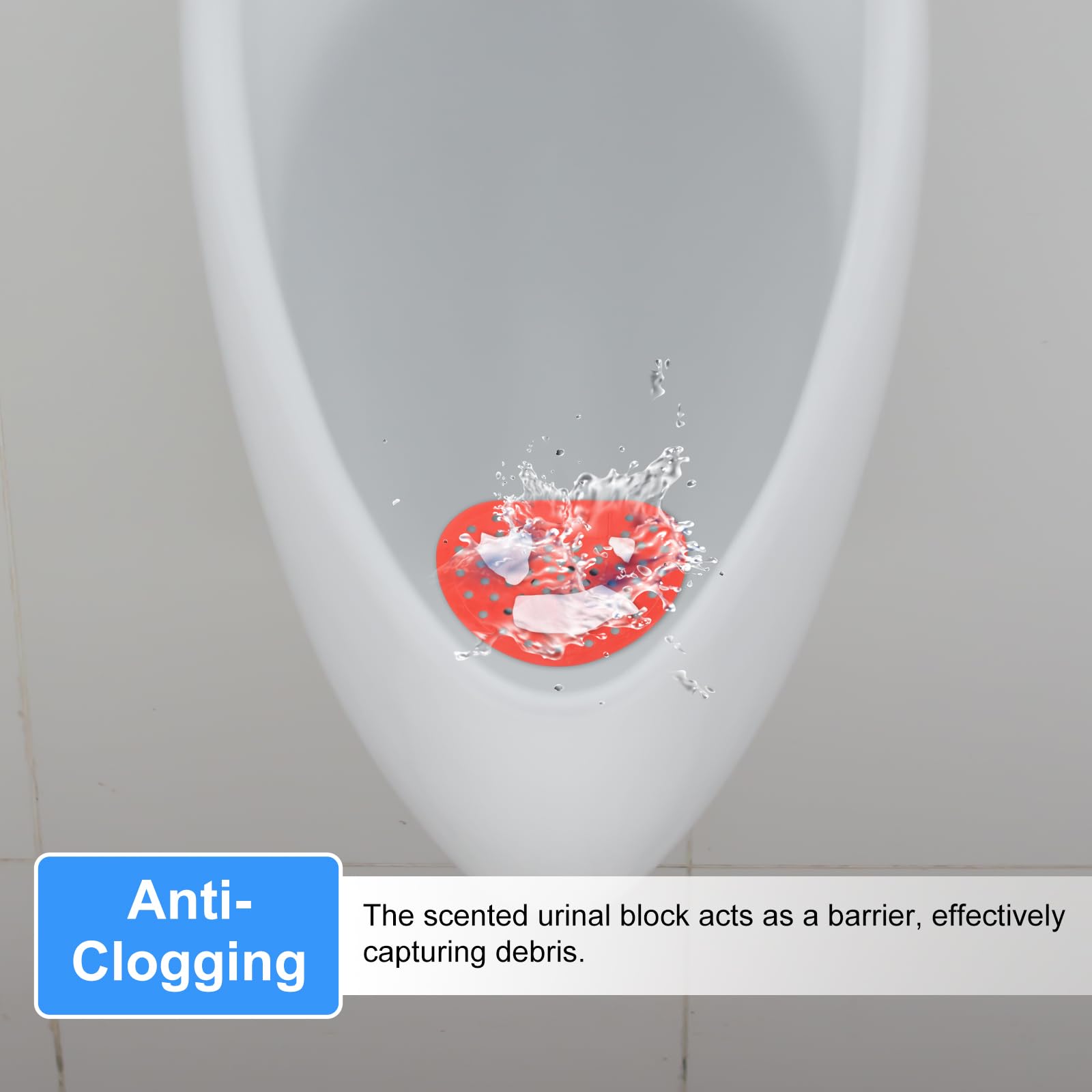QUARKZMAN 20 Stück Urinalsieb mit Duft, Urinaleinlage Einsatz, LavendelduftFrischewirkung Pissoirsieb Spritzschutz Lufterfrischer Jedes Pissoir und Urinal Einmalhandschuhe WC Matte - Rot
