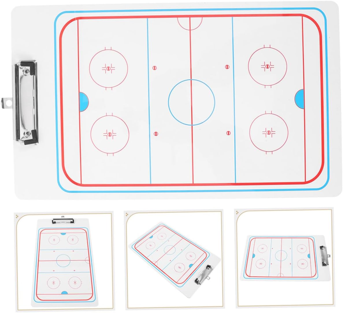 Toyvian 2pcs Hockey Tactical Clipboard Dry Erase Board for Ice Hockey Double-Sided Whiteboard Marker for Team Strategy Planning