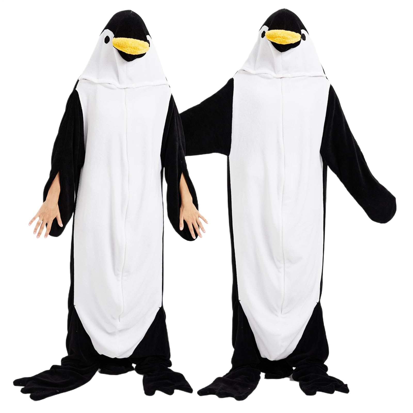 Genérico Penguin Onesie Donna Adulta Tutta in Flanella con Cappuccio Animali (Super Morbido) Tuta Calda in Pile | Carino Tuta da Dormire Full Body per Donna