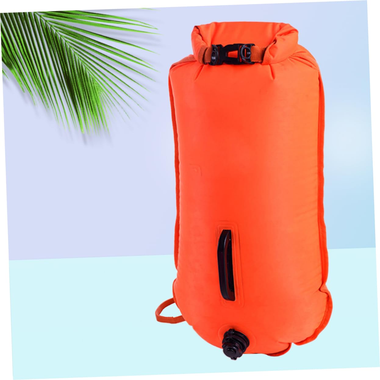 Abaodam Orange Ankerboje mit Verstellbarem, Abnehmbarem Hüftgurt | Nylon, Leicht und Einfach Aufzublasen, Schwimmhilfe fürs Offene Wasser, Kompakt für Schwimmzubehör