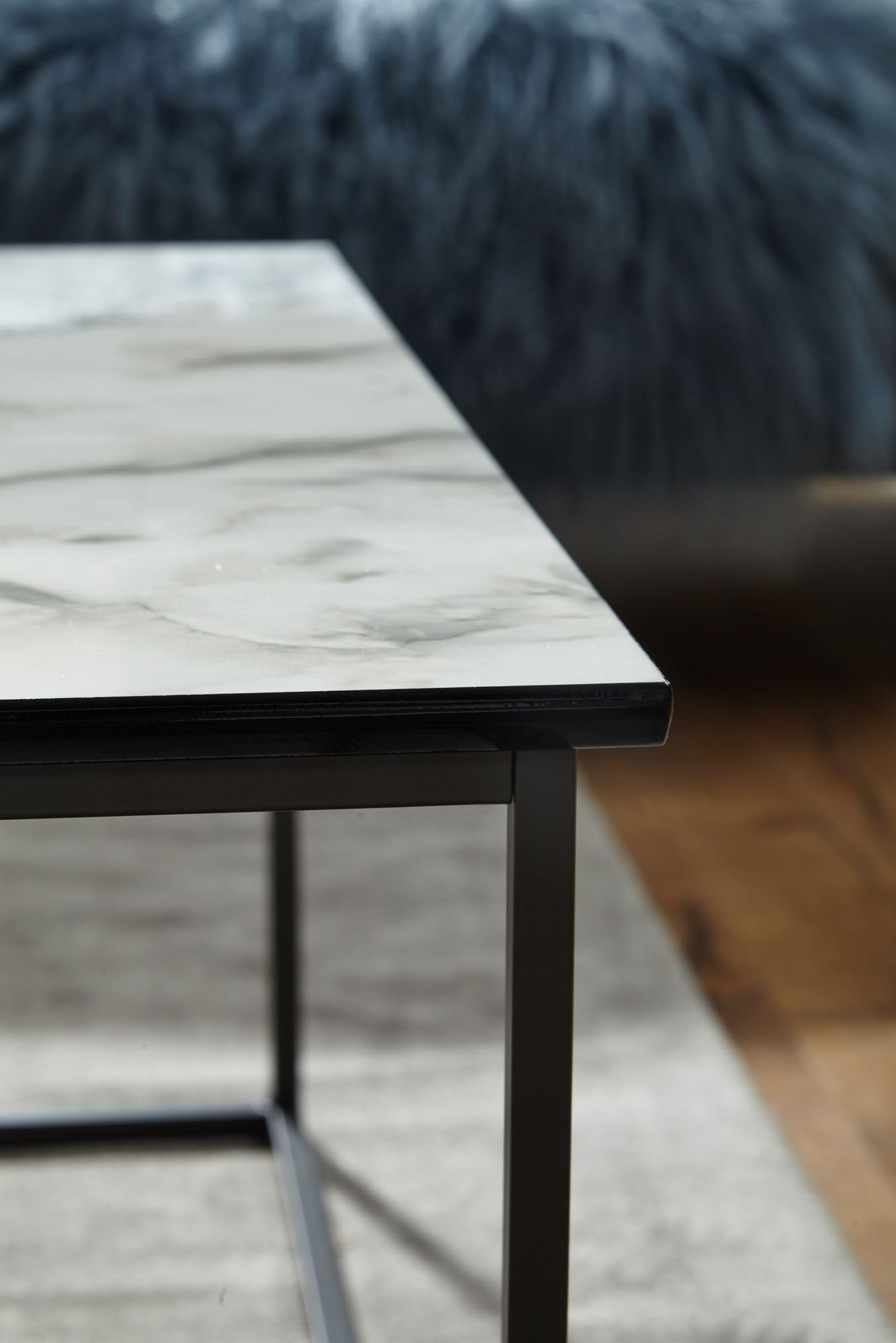 Witte vierkante salontafel - salontafel met ledverlichting en 4 lades - open opbergruimte