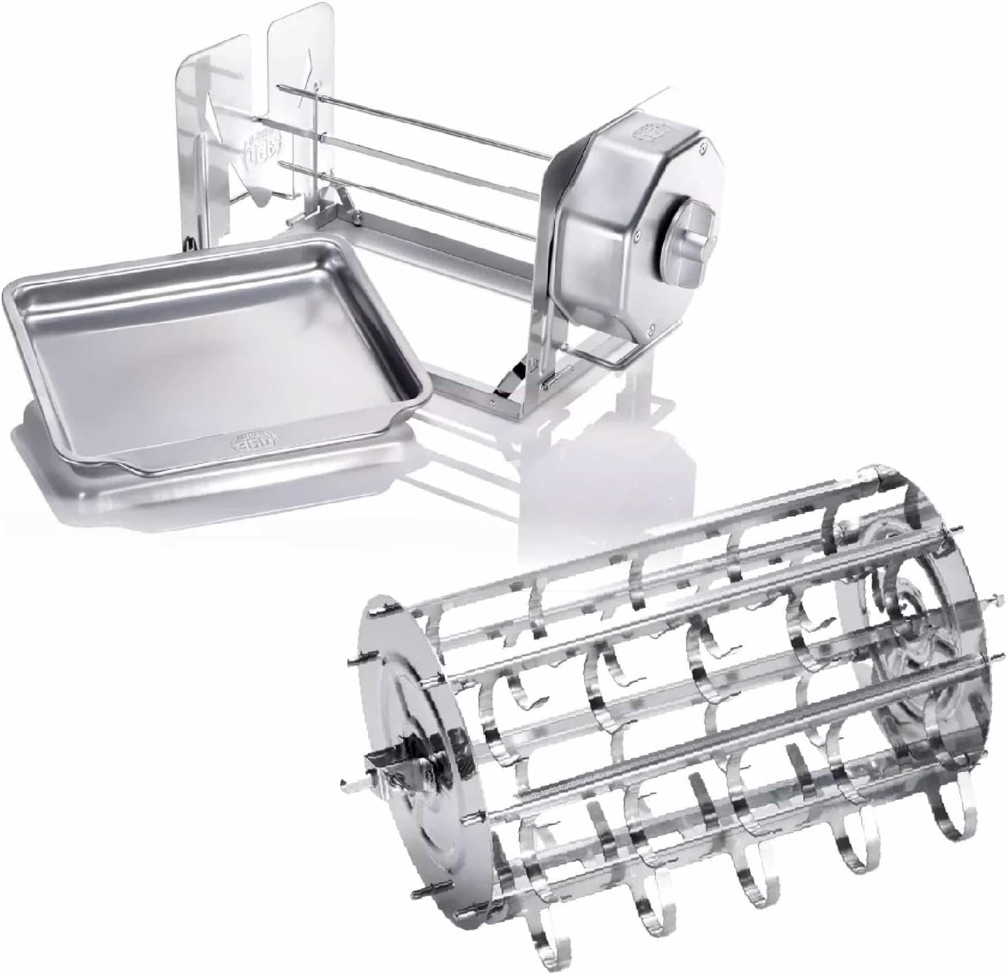 ROTO-Q Plus Sausage Carousel – Hot Dog & Sausage Rotisserie Attachment – Non-Electric, 7-Sausage Capacity (Stainless Steel)