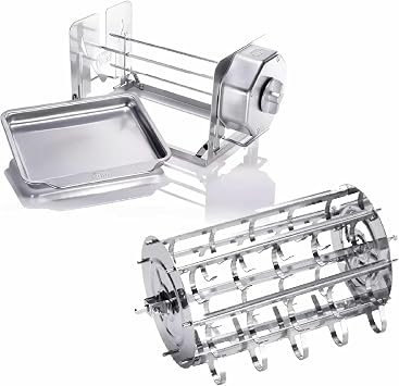 ROTO-Q Plus Sausage Carousel Hot Dog & Sausage Rotisserie Attachment Non-Electric, 7-Sausage Capacity Stainless Steel