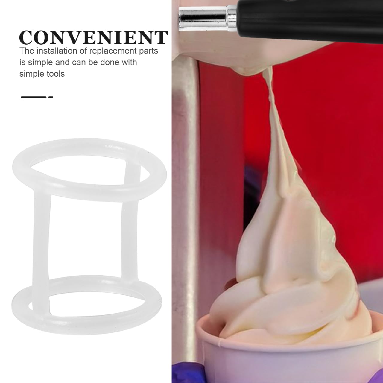 Lot de 3 joints d'étanchéité pour sorbetière Pièces de rechange universelles Joints anti-fuite pour machines à crème glacée Installation durable et réutilisable