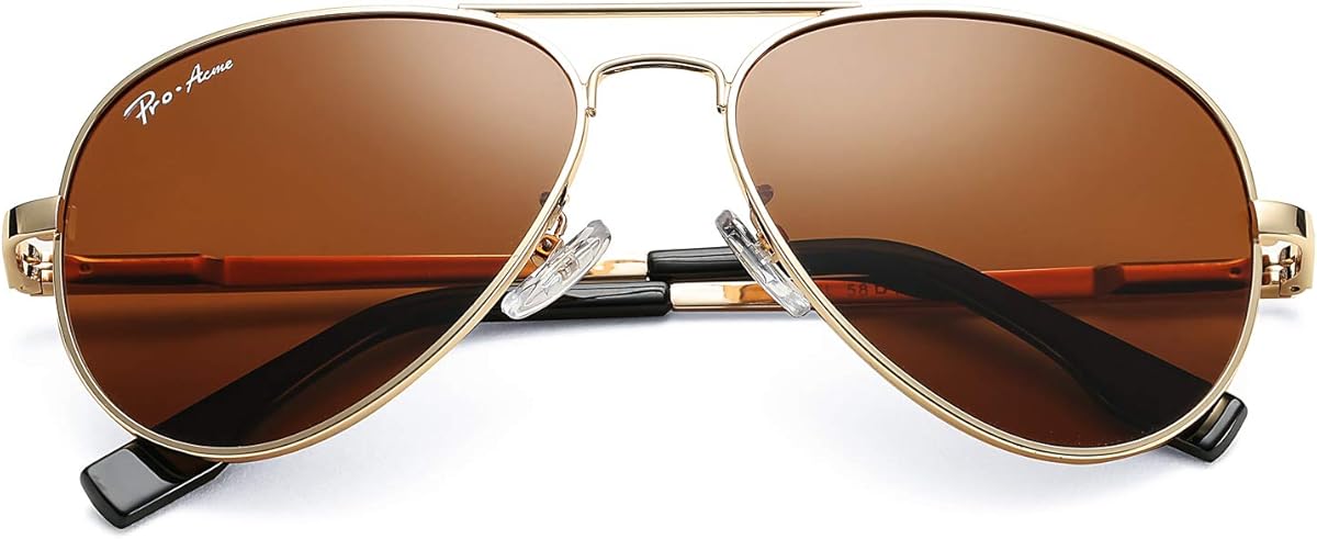 Pro Acme Classic Polarized Aviator Sunglasses 100% UV Protection, 52mm 58mm 63mm