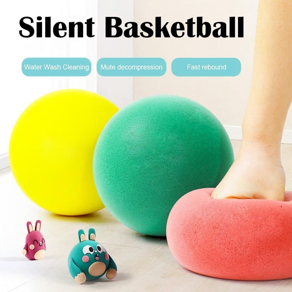 Ballon Basket Silencieux En Mousse | Diamètre 24cm - Entraînement Intérieur Sans Bruit