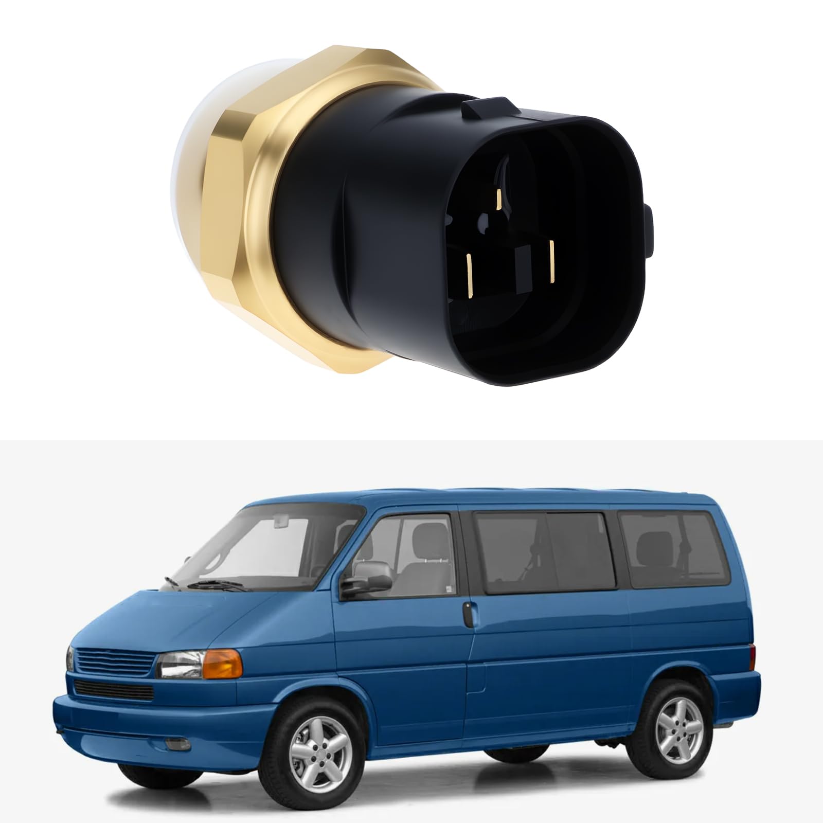Interruptor térmico del ventilador del radiador del coche 701959481 M22x1.5 12V con anillo de sellado compatible con VW Transporter T4 1990-2003