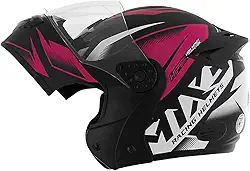 Capacete Escamoteável MIXS Gladiator Storm Fosco 58 Rosa/Branco/Preto