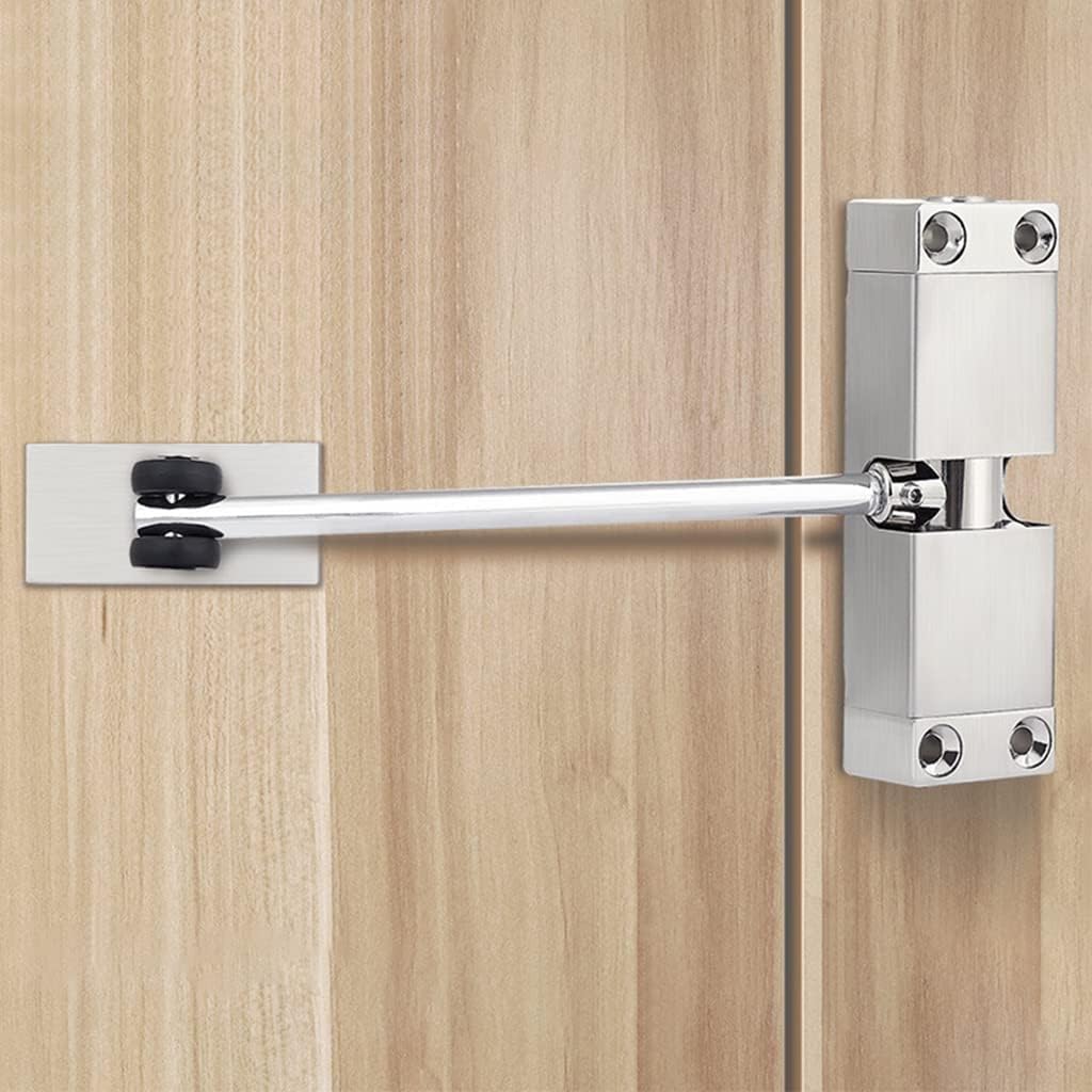 BOSCO Adjustable Automatic Door Closer for Wooden, Metal & Security Doors | Zinc Alloy Spring Hinge Closer with Silent Operation | Supports Up to 30 Kg | Stainless Steel Finish — Amazon image 2