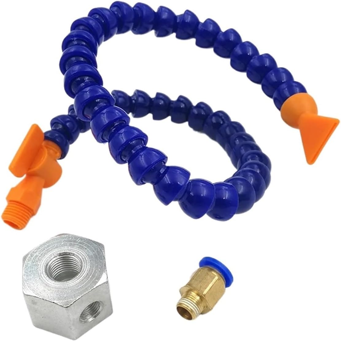 1pcs 1/2 3/8 1/4'' Male Thread 300~600mm Plastic Flexible Water Oil Coolant Tube Hose With Nozzle for CNC Milling Lathe Cooling Pipe(Type 6,1OF2 INCH_LENGTH 400MM)