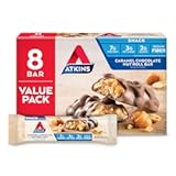 Caramel Chocolate Nut Roll Snack Bar, Protein Snack, High in Fiber, 2g Sugar, 8 Count