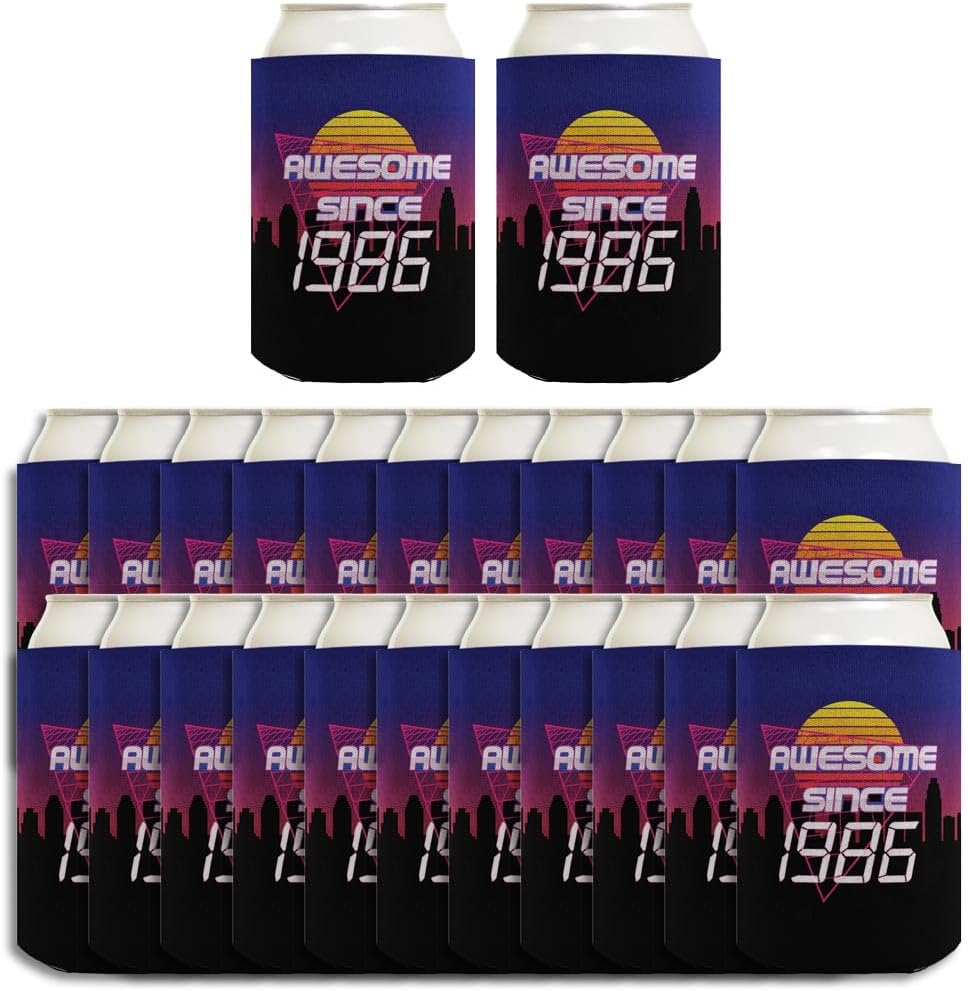 40th Birthday Decorations For Men Awesome Since 1986 24-Pack Can Drink Thermocoolers Party Pack