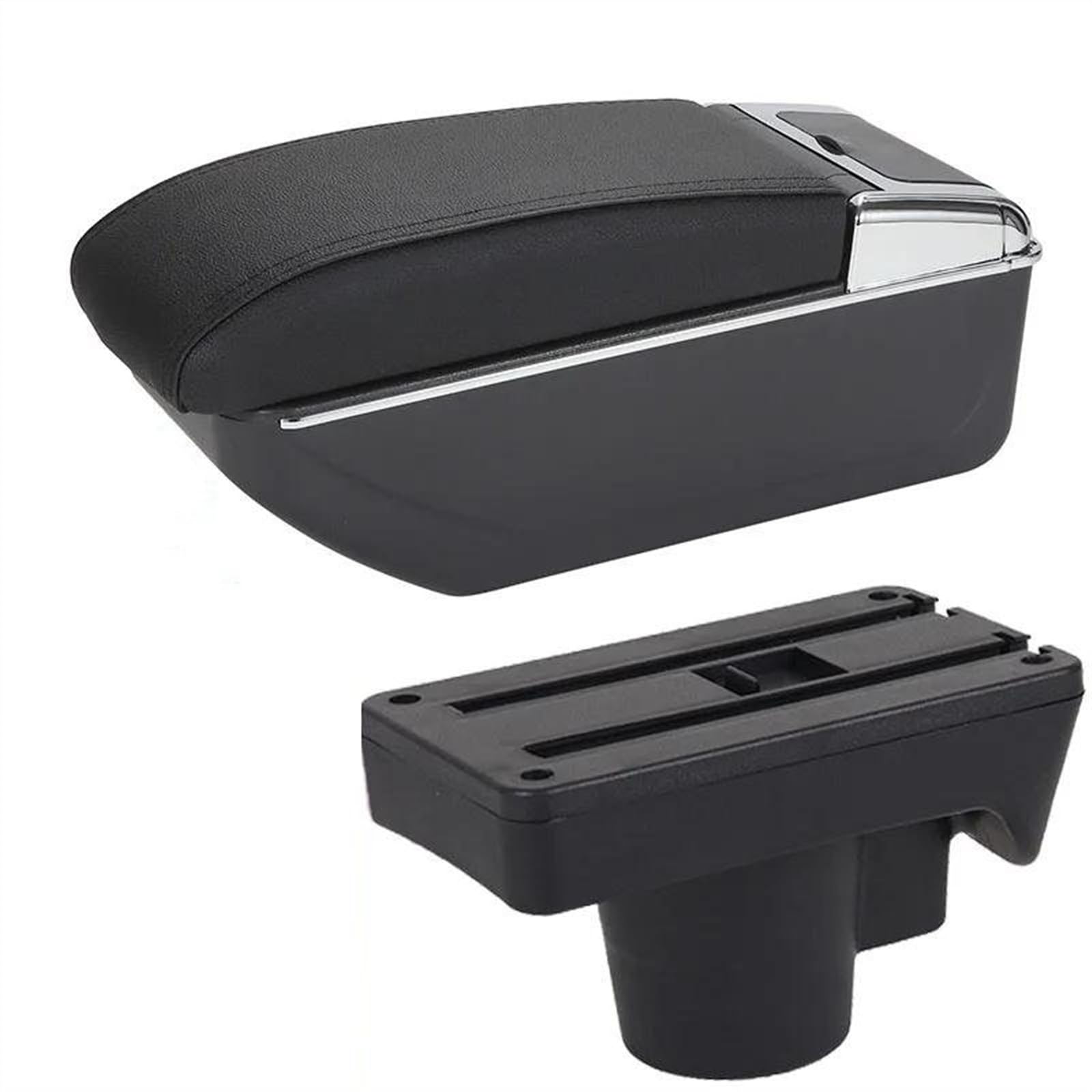 NOHEEU Car Armrest Special Storage Box Modification Parts For Astra 2006 2007 2008 2009 2010 2011(B2 black line 7USB)