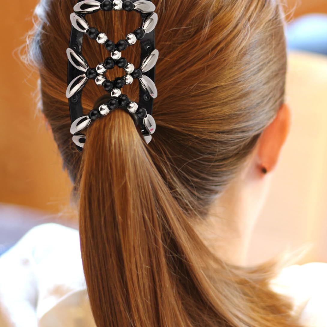 Clip per capelli in perline, pettine per capelli doppi elastici, perle elastiche pettine per donne accessori per capelli per ragazze