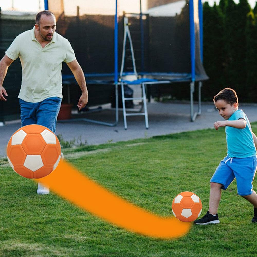LuyoNova Curve Ball Fußball - Größe 5, EVA Gummi, Für Training, Orange/Weiß