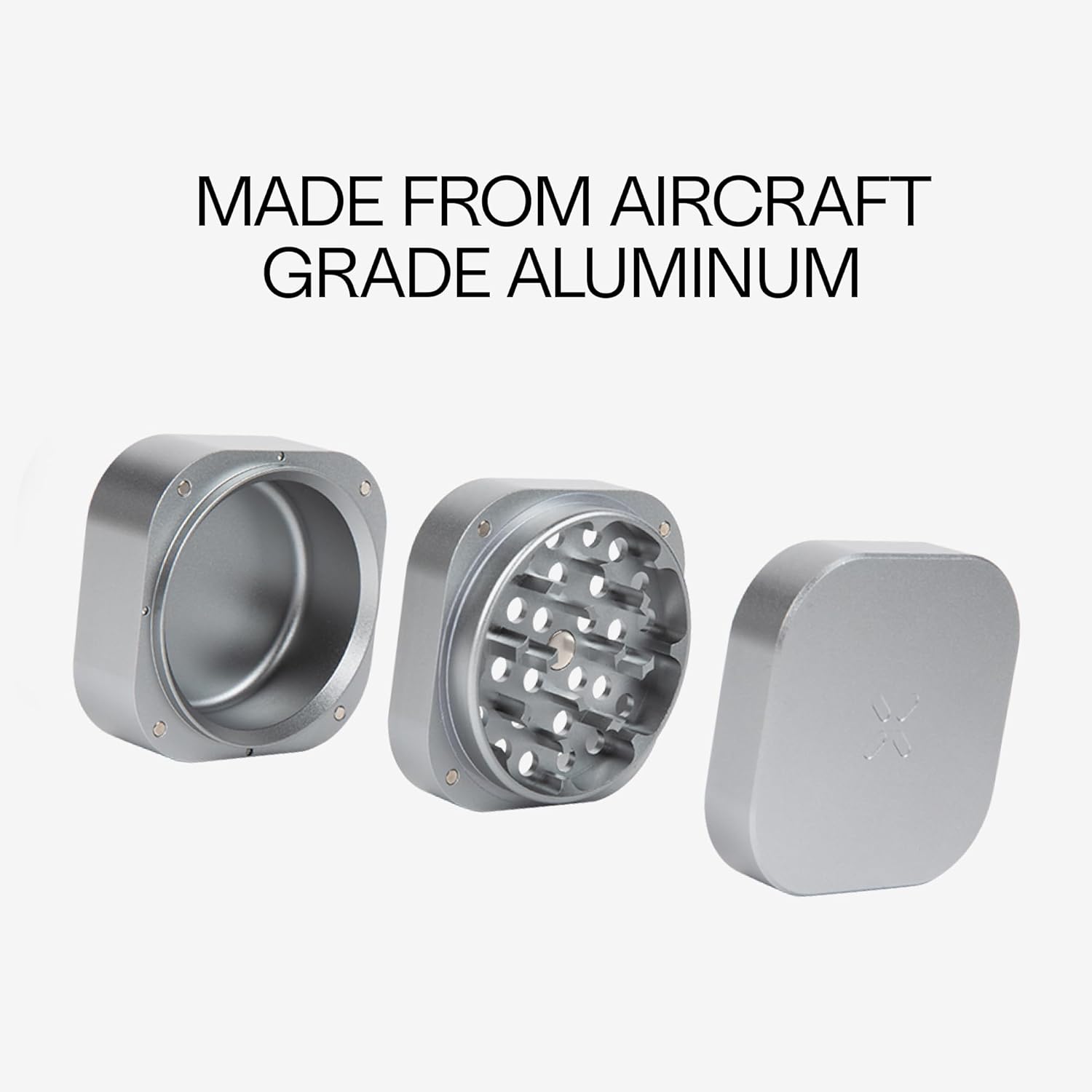 PAX Spice & Herb Mill – Ergonomic Spice & Herb Mill Made from Aluminum for an Even, Medium Shred – Square Shape for Better Grip