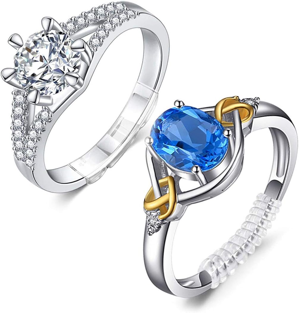 Invisible Ring Size Adjuster for Loose Rings 14 Pieces,Reducer Ring Guard Rings Snuggies (Set of 7 Sizes)